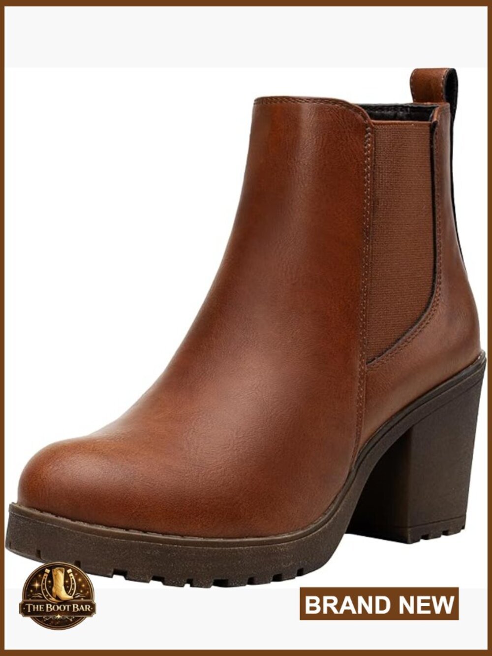 Chunky Heeled Ankle Boots Platform Chelsea Retro Booties with Zipper